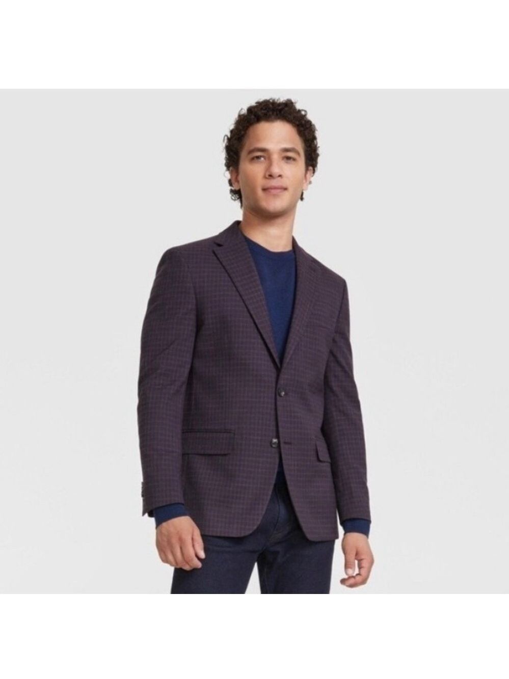 Tommy Hilfiger Mens Purple THFlex Conrad Plaid  Sport Coat Suit Jacket - NWT